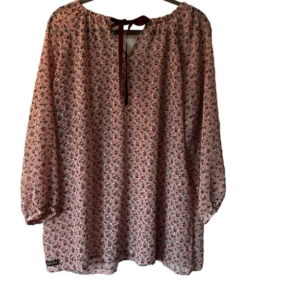 Matilda Jane Clothing blouse, pink with floral embroidery. Size XL - Picture 2 of 11